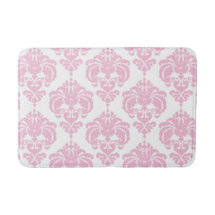 Chic för Elegant av rosa och vit Vintage Badrumsmatta