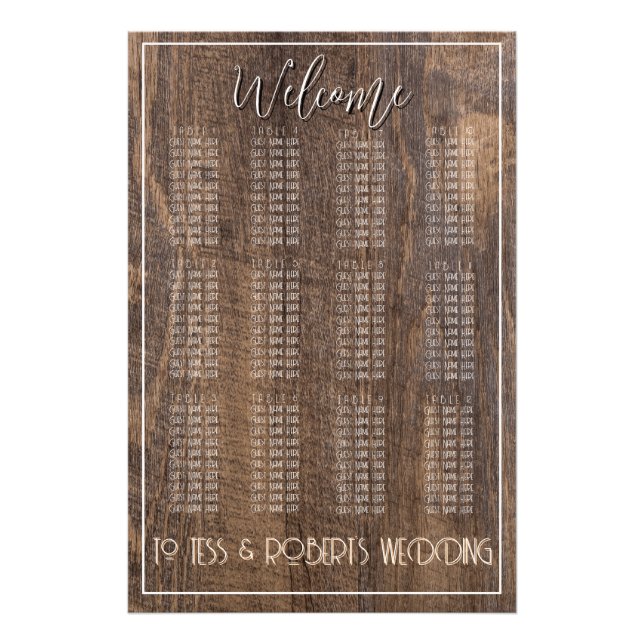 Chic för Elegant av Rustic Farmhouse Boho Woodgrai Fototryck (Framsidan)