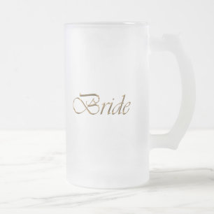 Chic för elegant av skript i guld frostat ölglas
