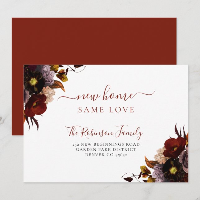 Chic för elegant av vattenfärgsblommigt  flytta meddelande (Fram/baksida)