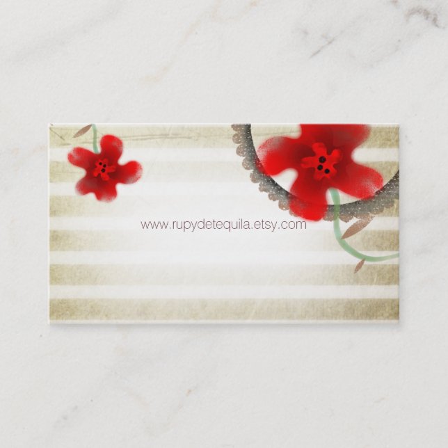 Chic för Elegant Blommar Visitkort (Framsida)