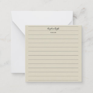 Chic för elegant Snyggt Todo List Handskrift Scrip Anteckningskort