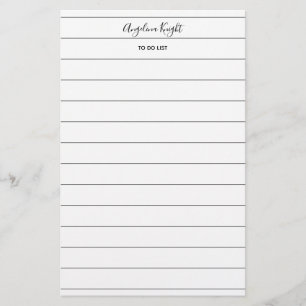 Chic för elegant Snyggt Todo List Handskrift Scrip Brevpapper