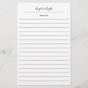 Chic för elegant Snyggt Todo List Handskrift Scrip Brevpapper