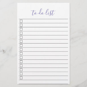 Chic för elegant Snyggt Todo List Handskrift Scrip Brevpapper