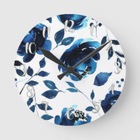 Chic för Eleganten Blå Blommigt vattenfärgsblommor