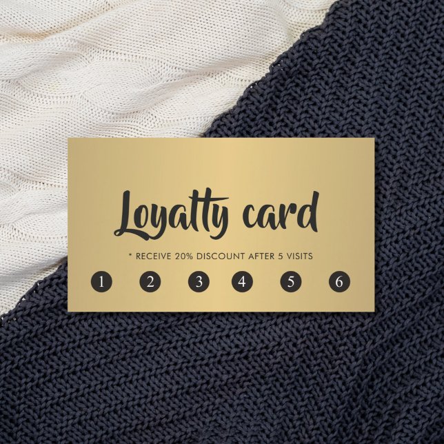 Chic för enkel Elegant FAUX Guld Beauty Salon Loya Lojalitetskort (Skapare uppladdad)