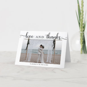 Chic för enkel Elegant i Kärlek och Tack Photo Brö Kort