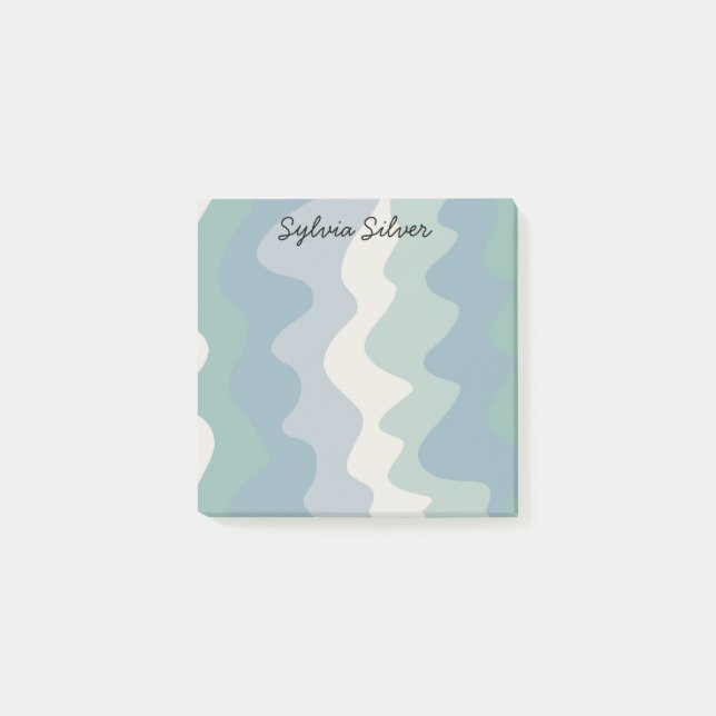 Chic för färgad Kurvor ANPASSNINGSBAR  Monogram Pe Post-it Block (Framsida)