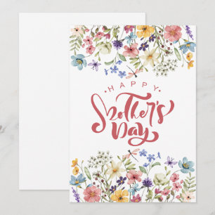 Chic för färglös Mors dag Cute Vår-Blommigt Julkort