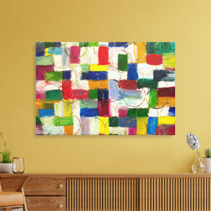 Chic för färgstark Abstrakt Art Geometric Contempo Canvastryck
