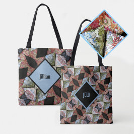 Chic för flera färg-broiderade patchwork Boho Tygkasse