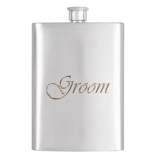 Chic för Groom, guld-skript, elegant Fickplunta (Framsidan)