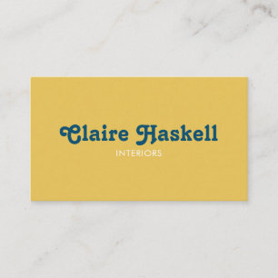 Chic för Gult av finare Script Mustard - minimalt Visitkort
