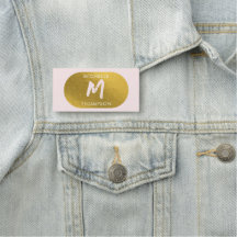 Chic för kvinnlig Guld Rosa Feminin Monogram Inled