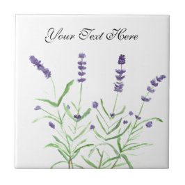 Chic för lila av botaniska växter kakelplatta