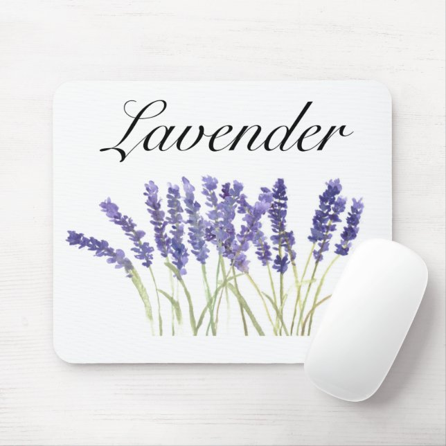 Chic för lila av örter för vattenfärgen Lavender-b Musmatta (Med mus)