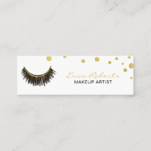 Chic för Makeupkonstnär piskar guld- konfettiar Mini Visitkort