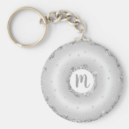 Chic för manusskript i Monogram doughnut silver gl Nyckelring