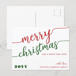 Chic för minimal skripttypografi God jul Helg Vykort