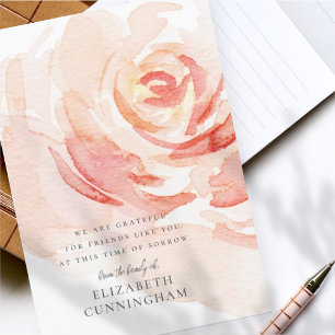 Chic för minnesfärgen Ro Flower Elegant Tack Kort