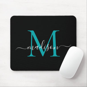 Chic för modern svartmålad Grönt i Monogram, Girly Musmatta