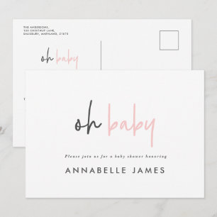 Chic för modern typografi av rosa contemporary inbjudningar