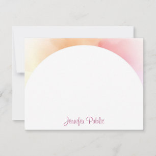 Chic för Modern Watercolor Template Calligraphy Sc Anteckningskort