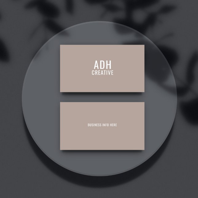 Chic för naturlig monogram med modern minimal Cont Visitkort (Skapare uppladdad)