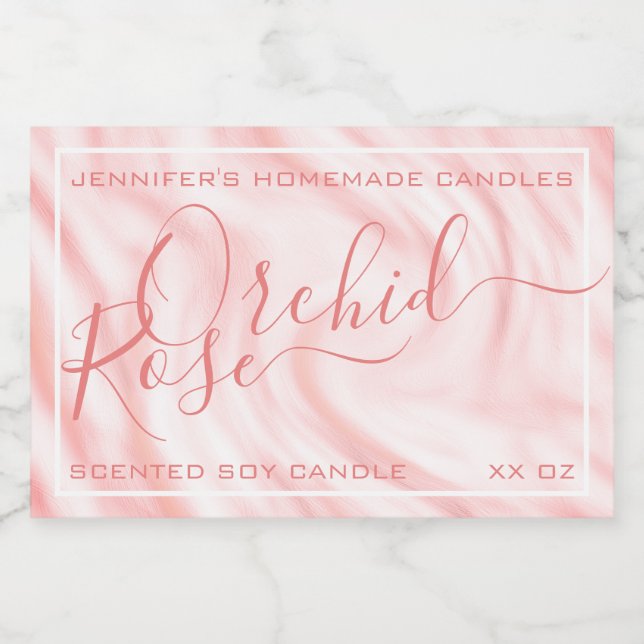Chic för platta Ro Rosa-calligrafiktext Namnteckni Mat Etiketter (Singel etikett)