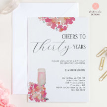 Chic för Rosa av Petals och Prosecco 30års födelse
