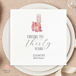 Chic för Rosa av Petals och Prosecco 30års födelse Pappersservett
