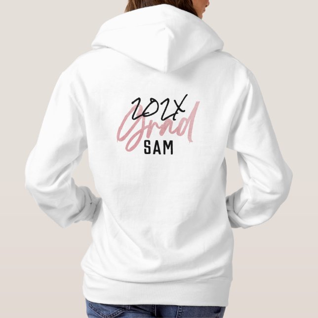 Chic för  Rosa Foil Grad Year Anpassningsbar  T Shirt (Baksida)