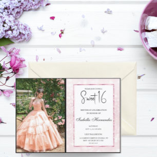 chic för rosa glitter elegant, Sverige 16 Inbjudningar