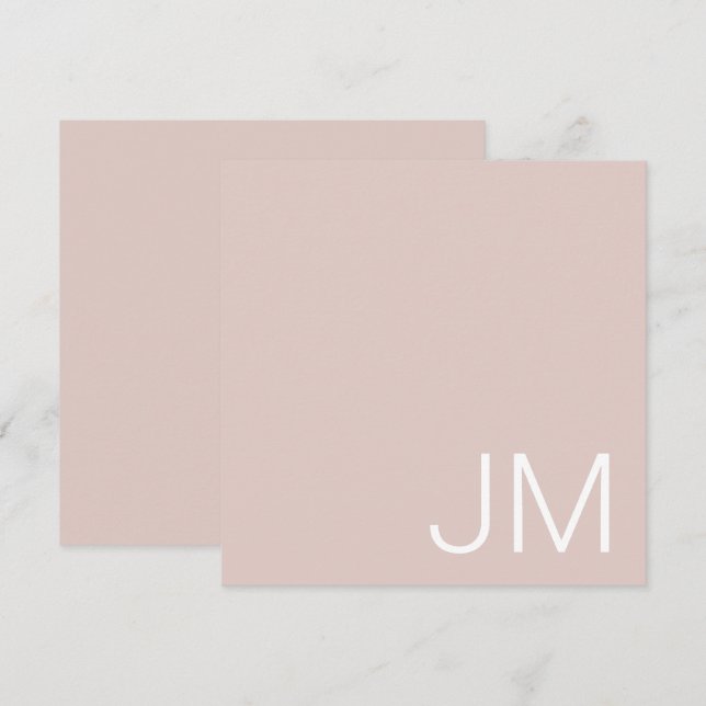 Chic för  Rosa Monogrammed Oversifierat Initialer Anteckningskort (Fram/baksida)