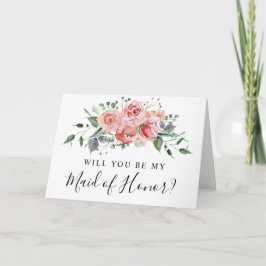 Chic för Rosa ros Vår Maid of honor-blommor Kort
