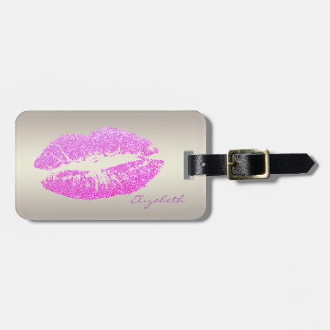 Chic för Snyggt av elegant - Läppar i glittery,Per Bagagebricka (Horisontell Framsida)