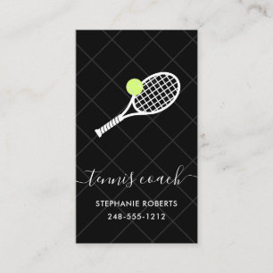Chic för tennis Coach Instructor Modern Elegant Visitkort