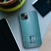 Chic för trendig av Snyggten Blue glitter Monogram