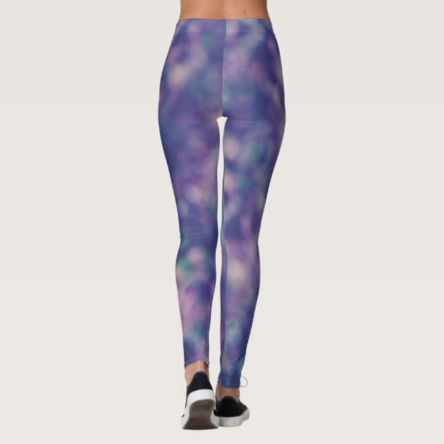 Chic för unik Coola för blå Lila-Rosa Leggings (Baksida)