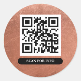 Chic för unik Professionell för QR-kodkopparbrygga Runt Klistermärke