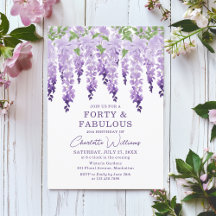 Chic för vattenfärgen Wisteria 40 & Fabulous-Blomm
