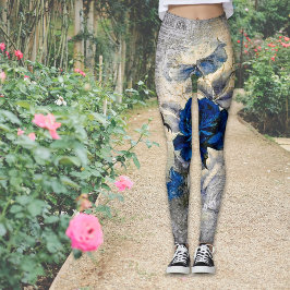 Chic för Victorias Mörk blått Ro Ephemera-Vintage Leggings