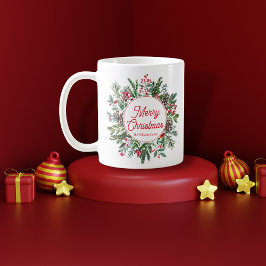 chic för vintergrönt god jul kaffemugg