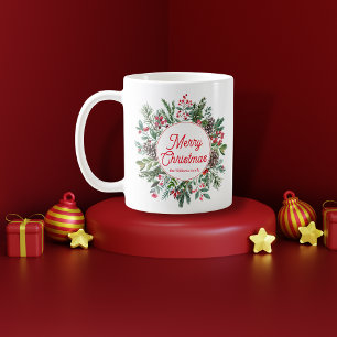 chic för vintergrönt god jul kaffemugg