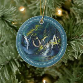 Chic Forest YOGA Gömt textmeditationsinstruktion f Julgransprydnad Keramik