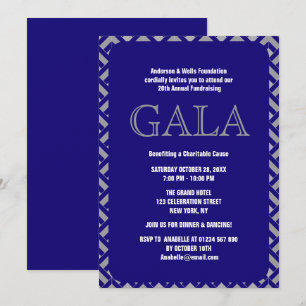 Chic Formal Corporate Gala Boll Party Fundraiser Inbjudningar