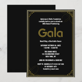 Chic Formal Corporate Gala Boll Party Fundraiser Inbjudningar