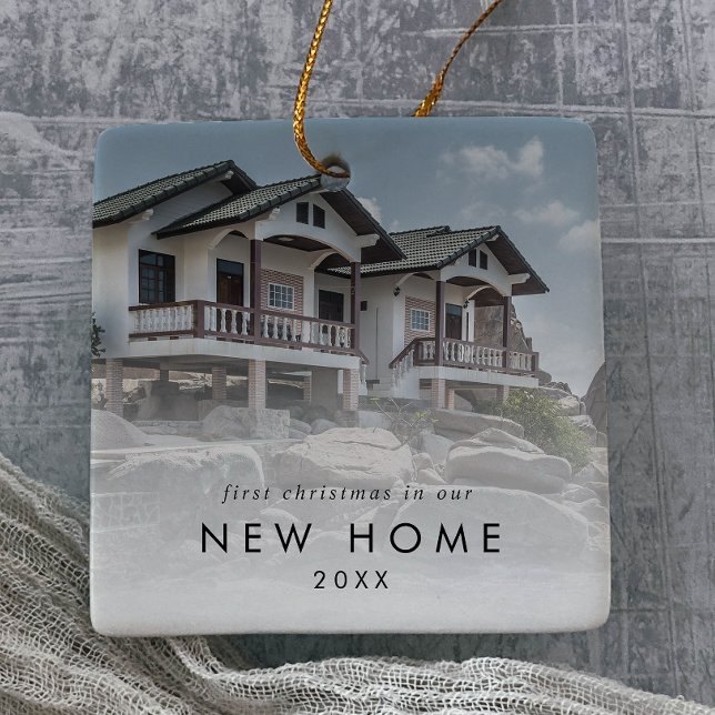 Chic Första jul i vårt nya hemfoto Julgransprydnad Keramik (Skapare uppladdad)