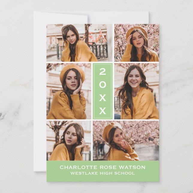 CHIC FOTO COLLAGE STUDENTEN INVITATION INBJUDNINGAR (Framsida)